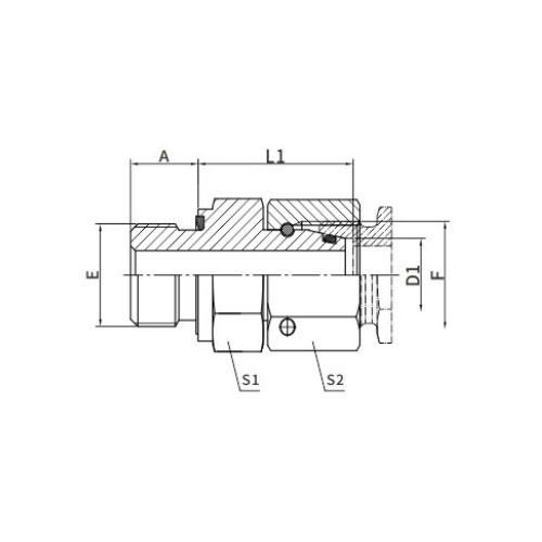 2BC-WD เมตริก ตัวเมีย 24° L .T. /BSP Maledouble 60° Seat Bonded Seal
