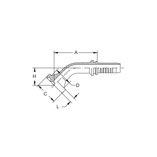 87341-45°หน้าแปลน SAE 3000PSI กรวย 61