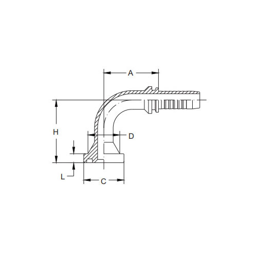 87391H-90°SAE หน้าแปลน 3000PSI กรวย 61